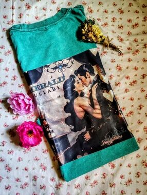 Death to the Fairytales Gothic Fantasy Art Shirt Green Acid Wash | Dark Romantic